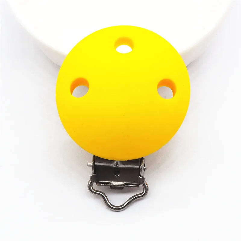 Chengkai 10 шт. силиконовые круглые зажимы для прорезывания зубов DIY Детские пустышки пустышка прорезывание зубов Уход Ремесло Ювелирные изделия сенсорные игрушки зажимы - Цвет: Yellow