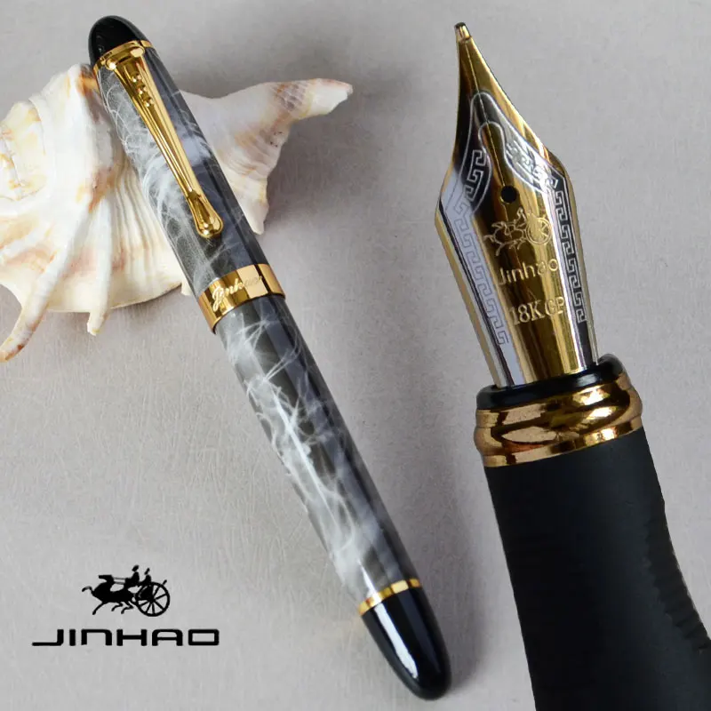 as picture show IRAURITA перьевая ручка JINHAO X450 темно-зеленый и золотой 18 KGP 0,7 мм перо с широким основанием полностью металлический синий красный 21 цвет и чернила JINHAO 450 - Цвет: as picture show