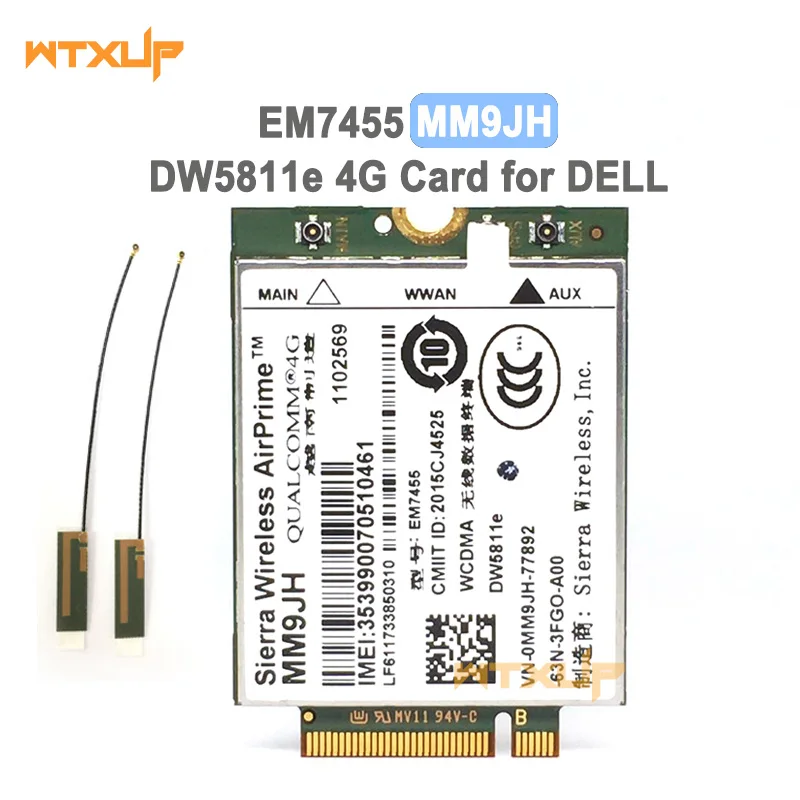 Sierra wireless airprime EM7455 DW5811e MM9JH CAT6 4G модуль для DELL E7270 E7470 E7370 E5570 E5470 Беспроводной FDD/аппарат, который не привязан к оператору сотовой связи, Gobi6000