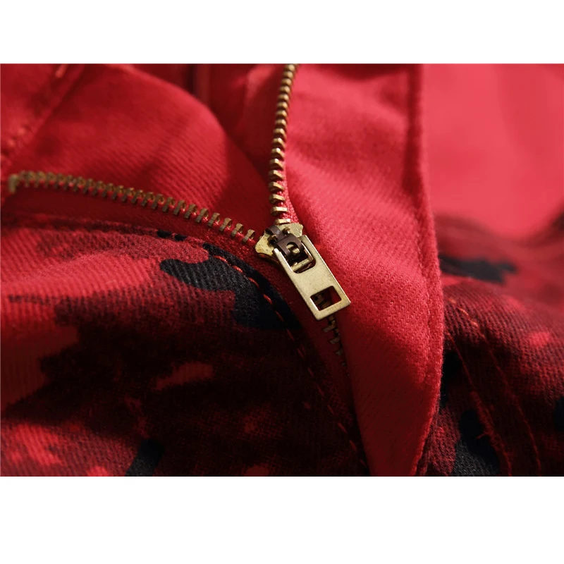 Мужские красные джинсы брюки 2019 Модные Печатные облегающие джинсовые хип хоп