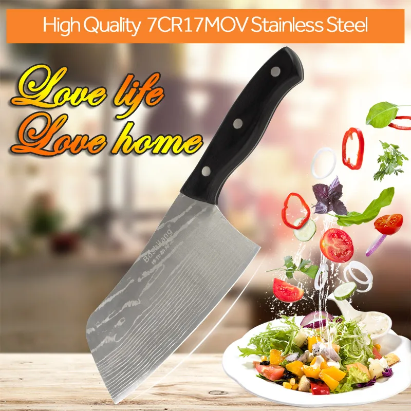 Нож шеф повара Santoku из нержавеющей стали японский стиль 6 дюймов имитация лазера