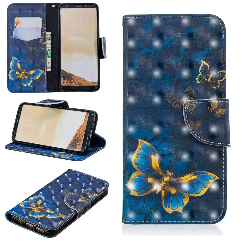 Для samsung Galaxy S8 S8Plus 3D обложка с рисунком Кожаный чехол для Coque Plus Роскошный кошелек