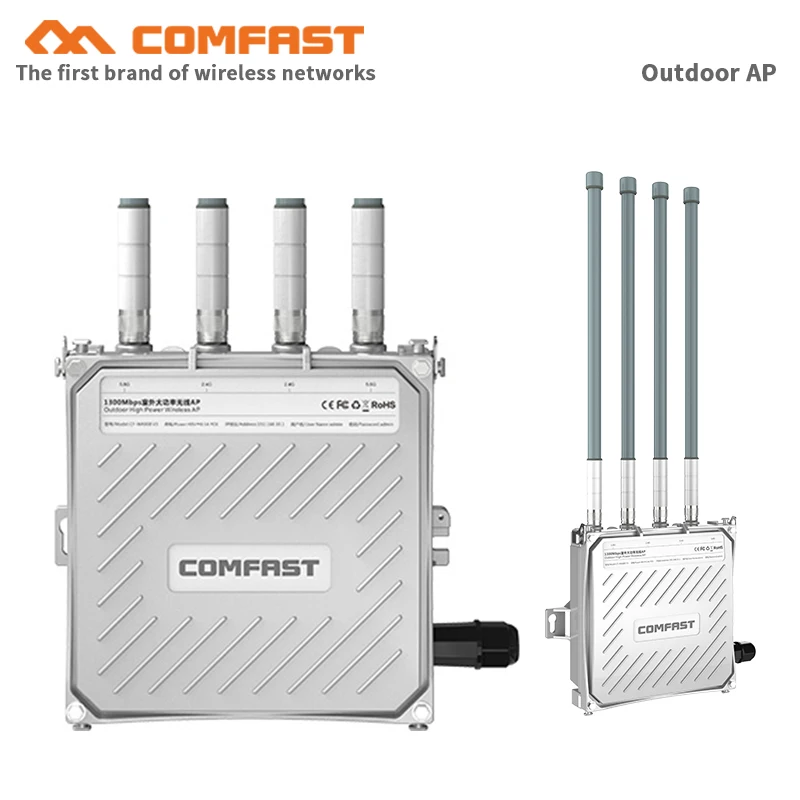 1300Mbps Outdoor wireless AP CPE 802.11ac 2.4G&5.8G WIFI coverage AP WiFi Signal Booster with Gagibit RJ45 POE port wifi router
