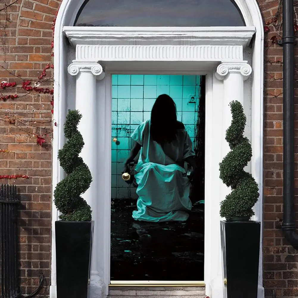 Хэллоуин привидения дома декоративные окна двери Наклейка зомби рука 78X30 дюймов