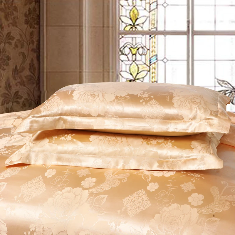 KELUO Свадебные Роскошные комплекты постельного белья жаккард queen/King size Пододеяльник Набор свадебное постельное белье Простыня