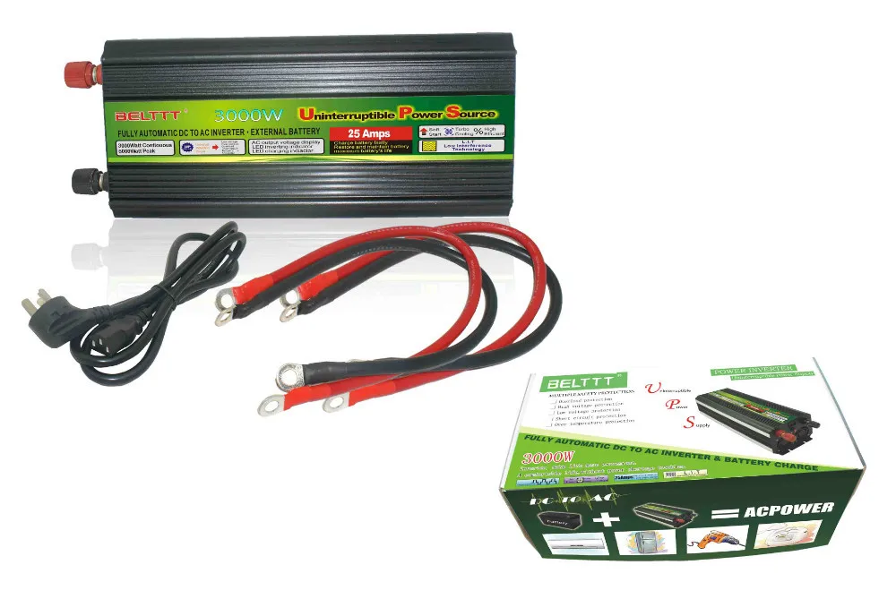 Инвертор солнечной панели 3000 Вт инвертор батареи постоянного тока 12 В в