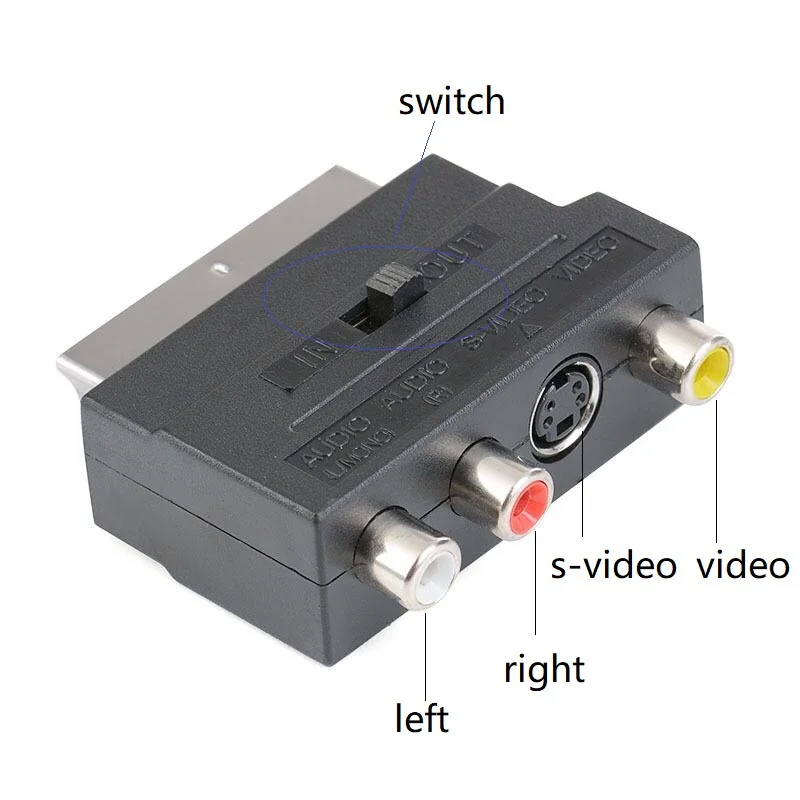 5 шт./лот 21 штырь SCART штекер для 3 RCA Женский S Video AV ТВ аудио разъем