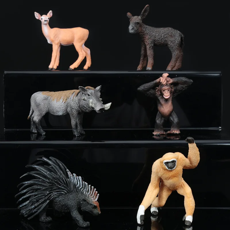 Имитация диких животных, модель детских игрушек, фигурки, Bobcat, лося, дикобраз, Антилопа, орангутанг, детские игрушки
