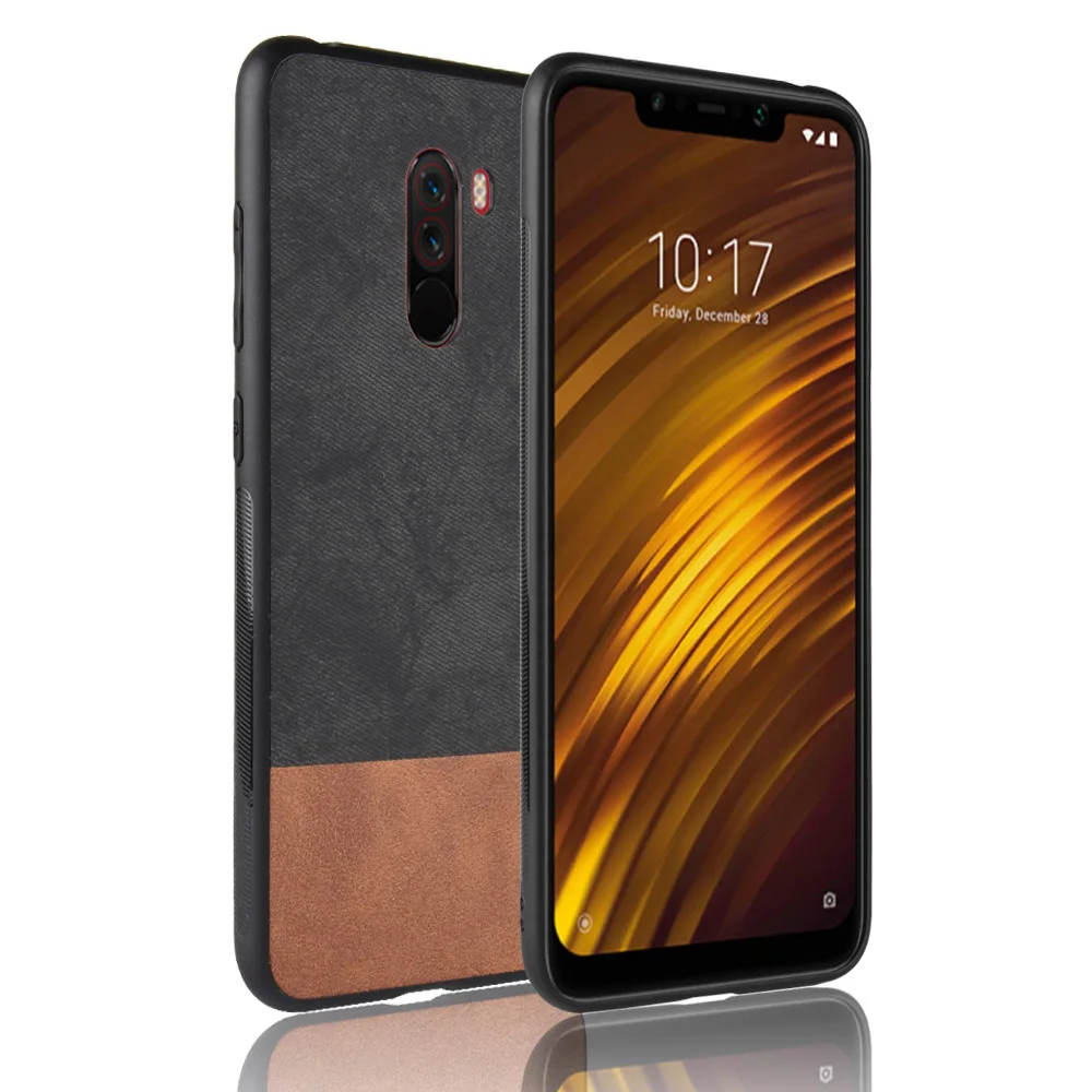 Чехол для Xiaomi Pocophone F1 два цвета ПК + ТПУ роскошный кожаный чехол глобальная версия