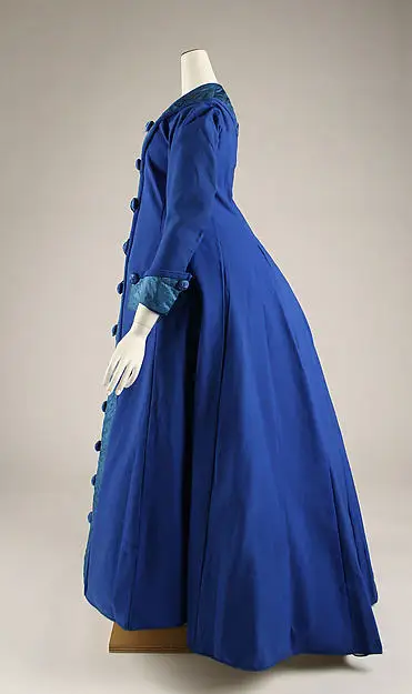 Early 1870s Royal Blue Cotton Long Dressing Gown | Женская одежда