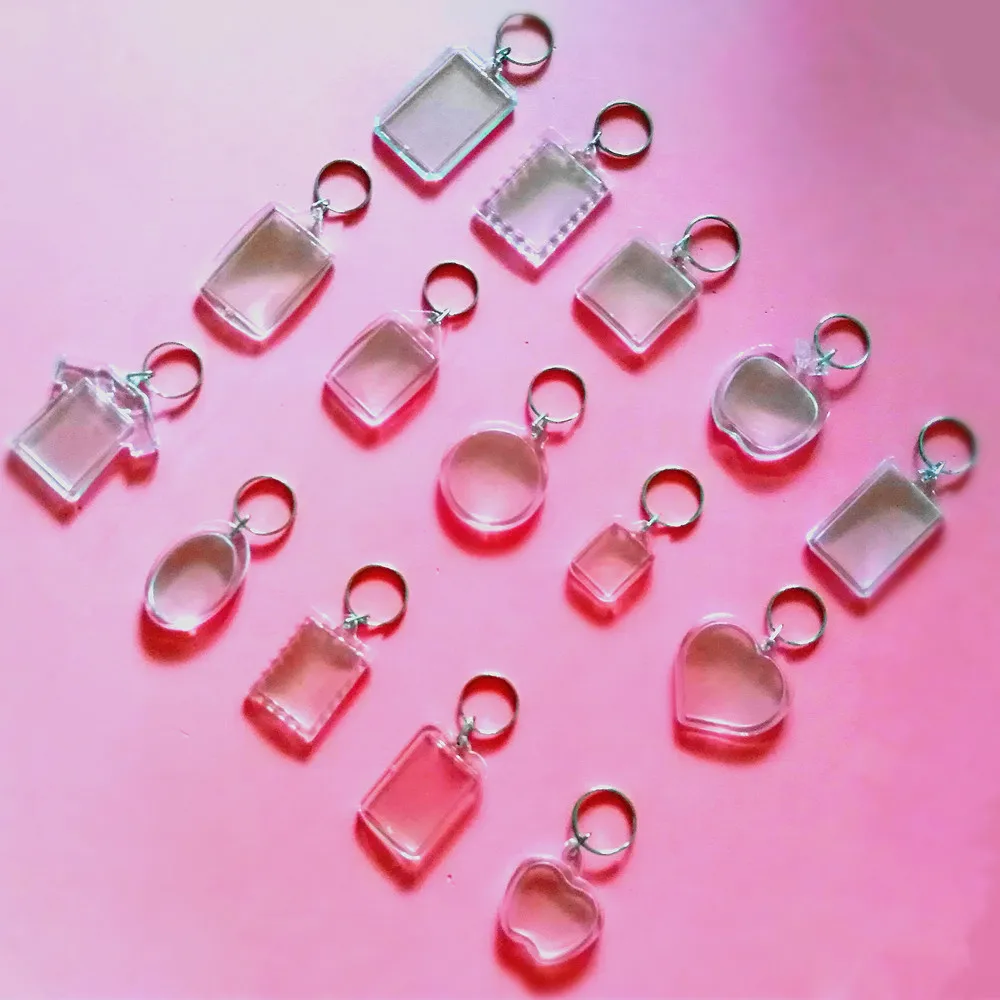 70 шт прямоугольник/Сердце/круглые стили прозрачные пустые акриловые вставки