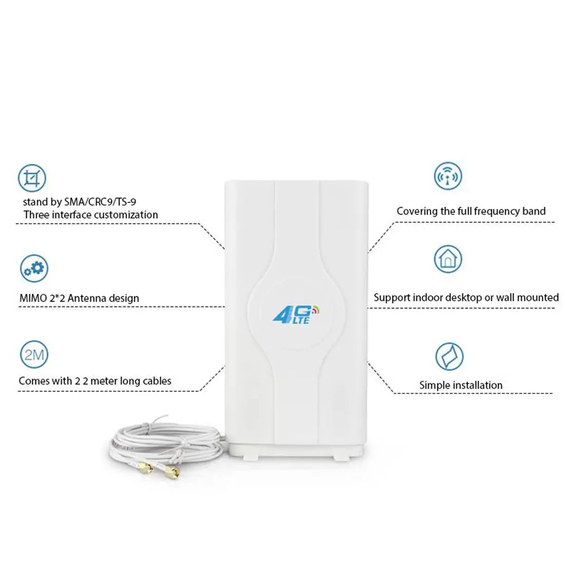 Mimo панельная антенна 88dbi 3g 4g Lte антенный разъем Усилитель антенна мобильная антенна 2* SMA/2* CRC9/2* TS9 Male