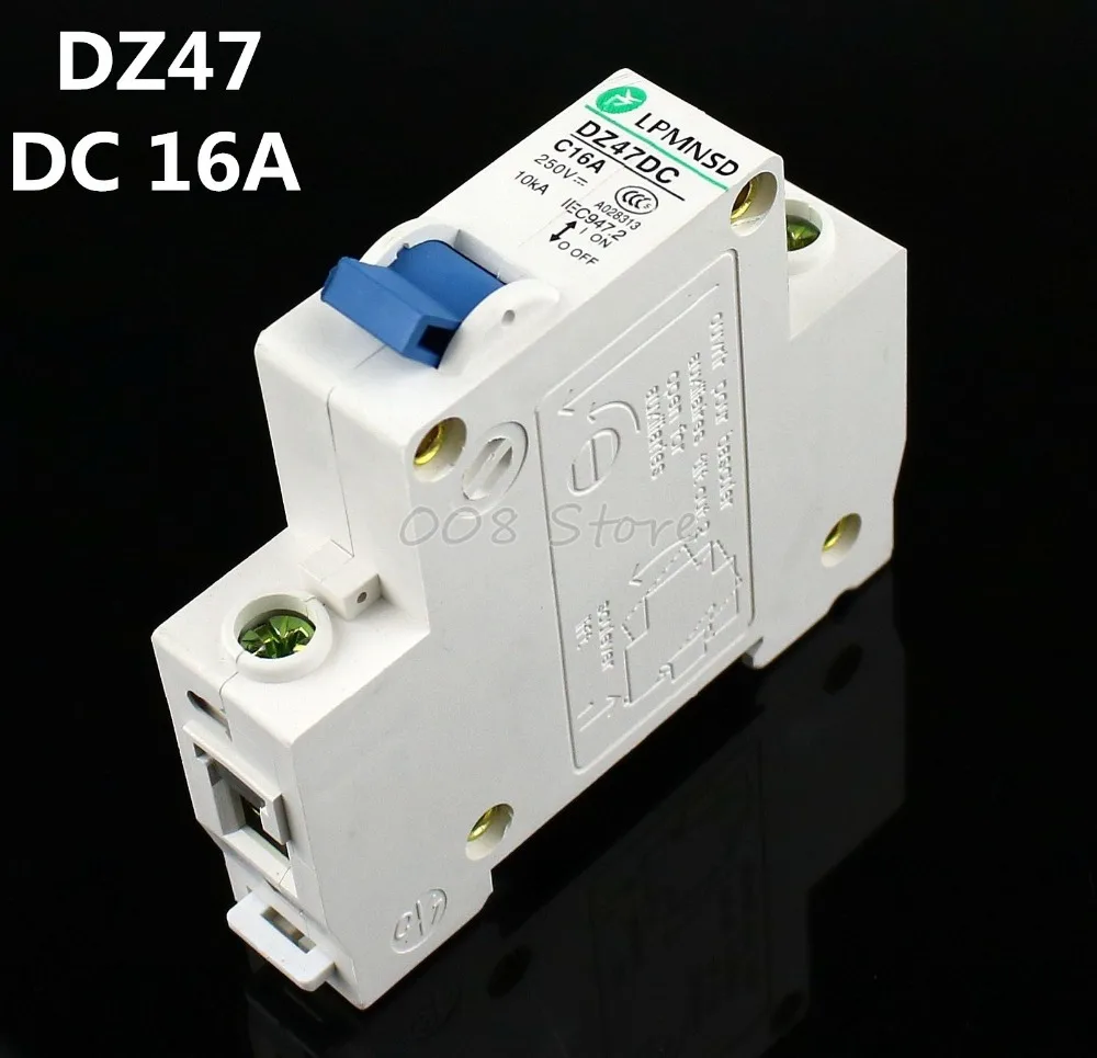 DZ47 DC 1P 16A 250V Solar energy Air breaker MCB Electric swich Antiflame|air breaker|breaker dcdc mcb |