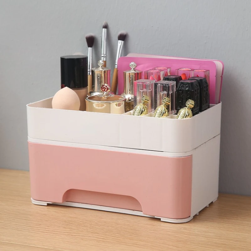Туалетный столик органайзер для макияжа пластиковая коробка хранения Домашний