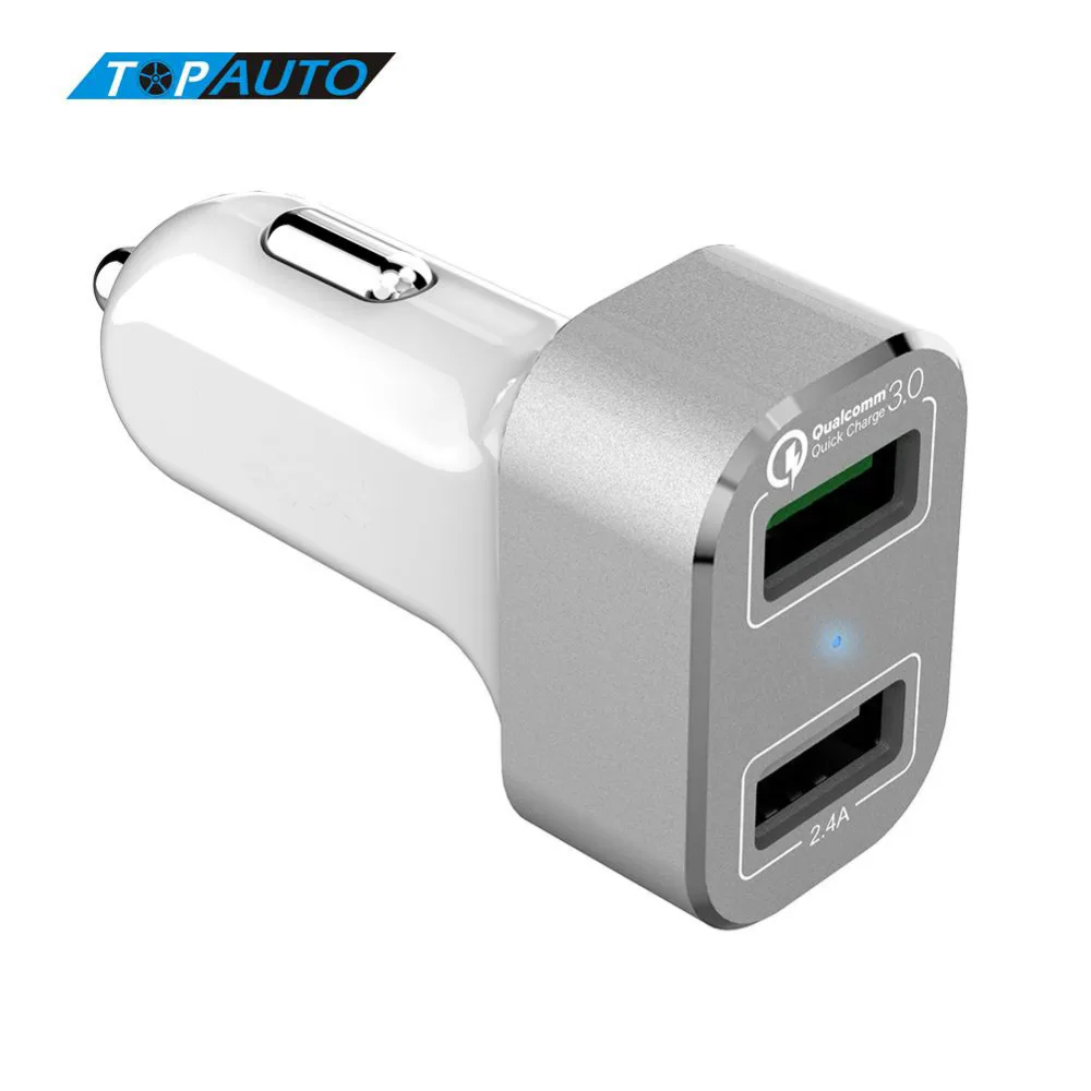 Автомобильное зарядное устройство с 2 портами USB и функцией быстрой зарядки 3 0 для