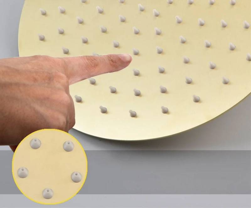 Матовый золотой фиксированный дождь 1" душевая головка многофункциональный ручной настенный смеситель для душа латунный душевой набор Термостатический
