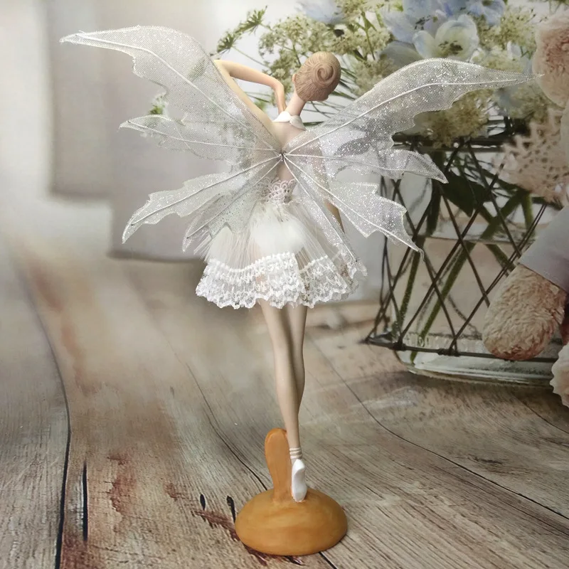 Miniature Figurines Decor Home 11.2'' Resin Ballet Dancer Figurine Creative Angel Miniatures Fairy Statuettes Model Modern | Дом и сад