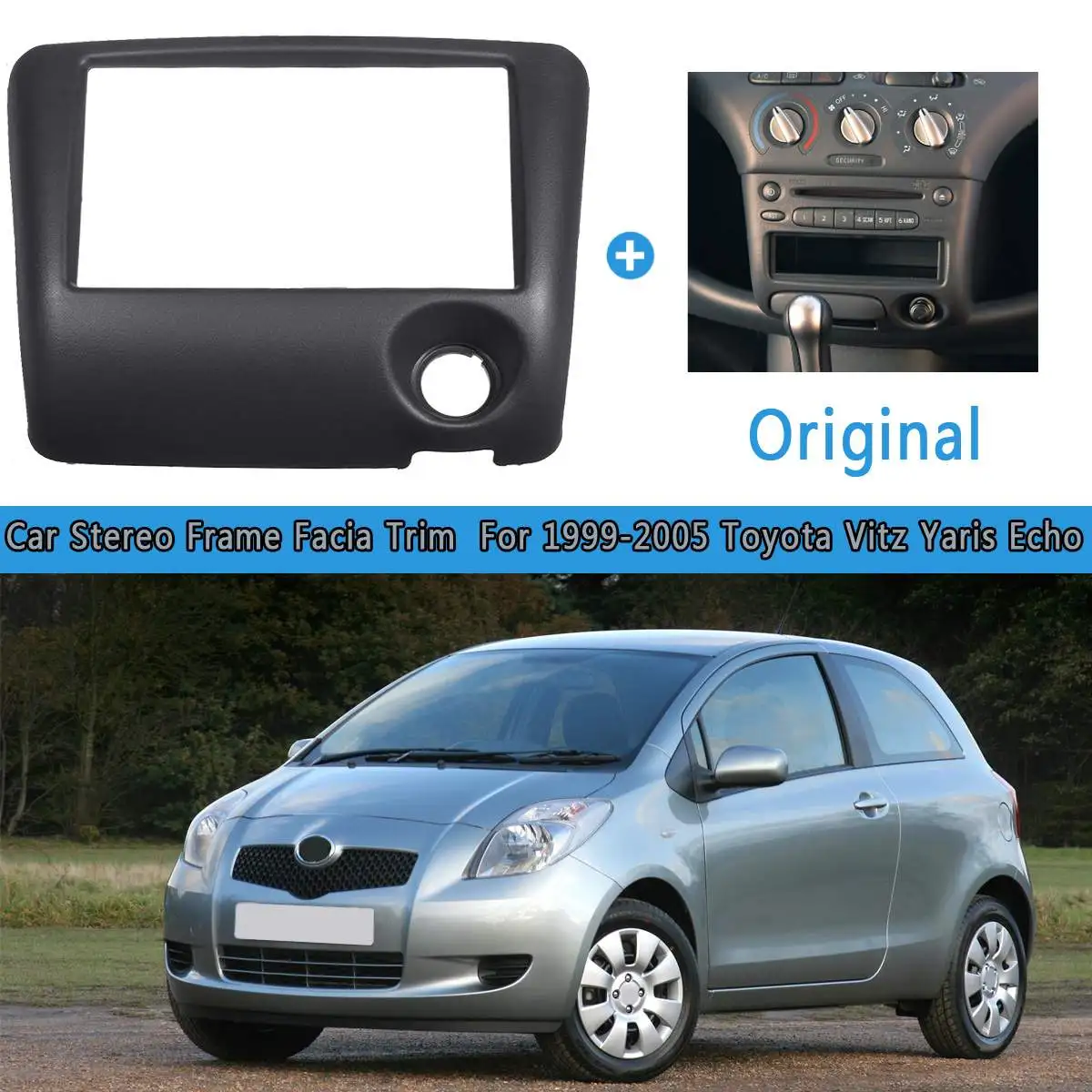 2 Din автомобильное покрытие для стереосистемы пластина Накладка комплект для Toyota Vitz Yaris для Echo 1999 2000 2001-2005 установка рамка Dash CD DVD панель