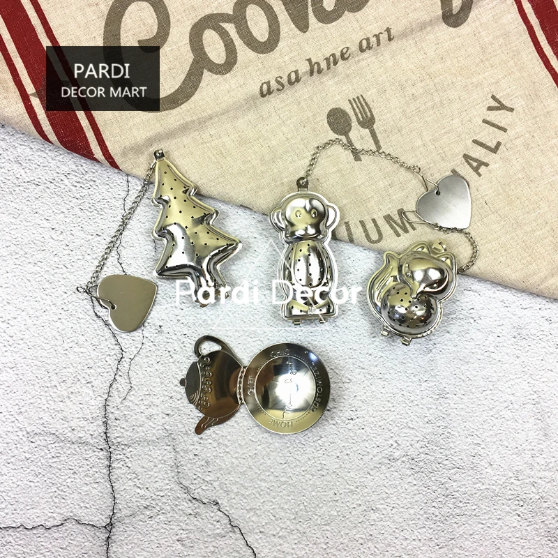 Креативное чайное ситечко серебряного цвета из нержавеющей стали в форме