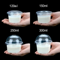 100 pcs pudding cup disposable plastic cups lid small plastic containers dessert box wedding party birthday 123456810oz
