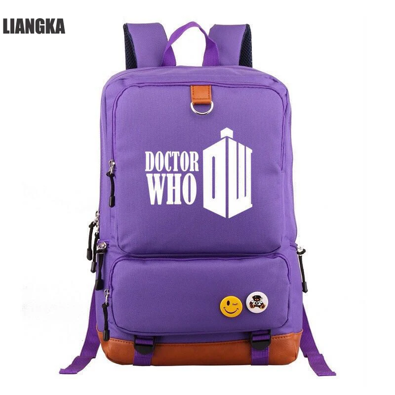 LIANGKA Колледж рюкзак Доктор Кто для школы Рюкзак Холст многослойная 6 карманов