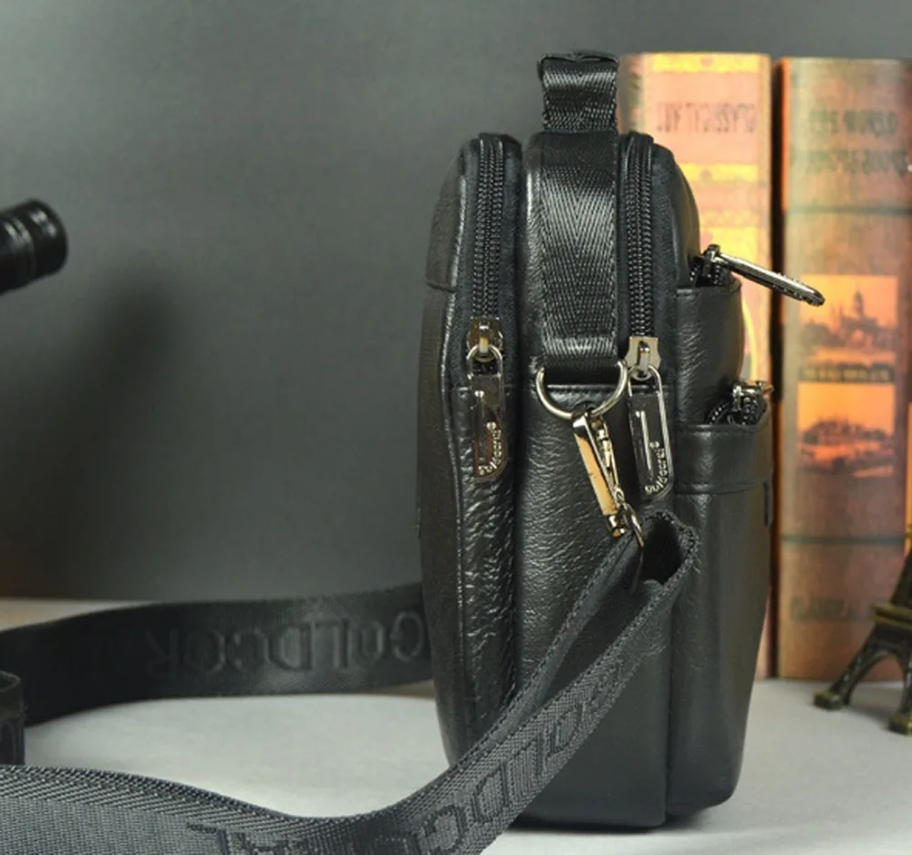 Для мужчин модные сумки пояса из натуральной кожи первый слои коровьей Crossbody