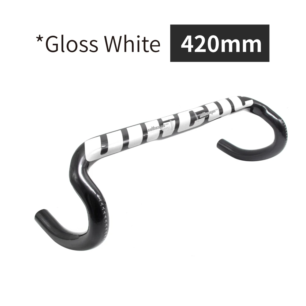 white Gloss 420mm Горячая Распродажа новые ультра-светильник суперсильная, руль для шоссейного велосипеда, руль согнутый руль Углеродный волокно руль для велосипеда, руль 31,8 мм* 400/420/440 мм - Цвет: white Gloss 420mm