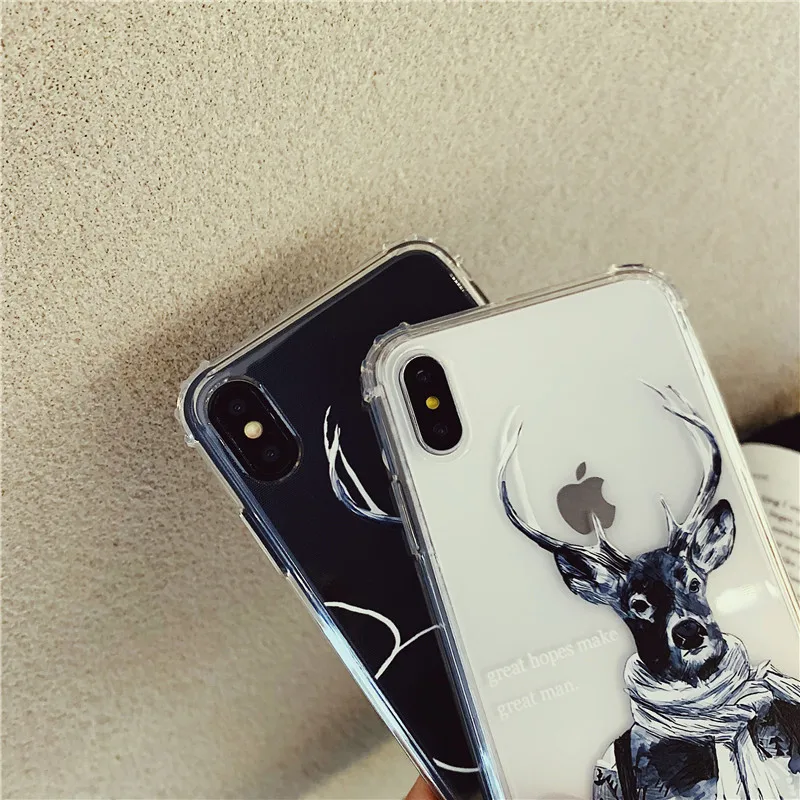 Чехлы для телефонов iPhone X XS max XR Модный мягкий прозрачный силиконовый чехол с