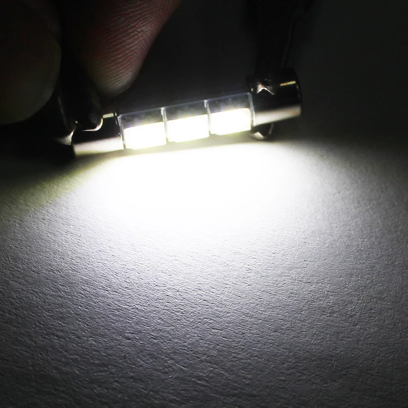 2 шт. автомобисветодиодный светодиодные лампы T6.3 T6 28 мм 5050 3 SMD 12 В|Сигнальная