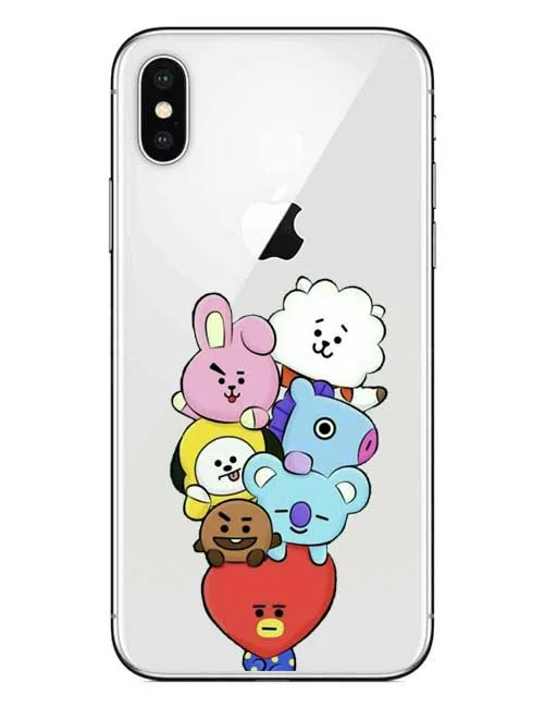 Чехол для iPhone X XS XR MAX 6 7 8 Plus S с рисунком звезд KPOP BTS мягкий силиконовый чехол Bangtan BT21