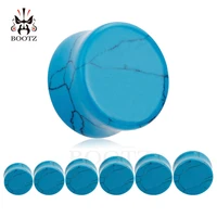 wholesale price fashion blue stone ear plugs tunnels piercing body jewelry earring gauges expanders stretchers 32pcs