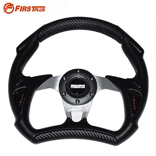 320mm 13inch PU leather Automobile Sport Racing Car Steering Wheel Steering-Wheel Auto Styling Black Red Silver Blue - Цвет: black