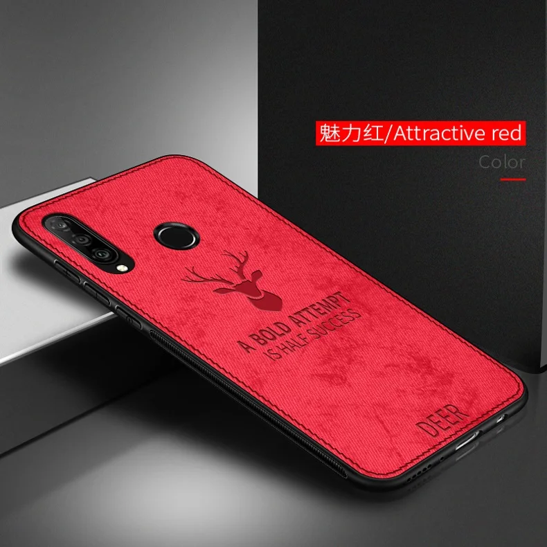 Красный Для huawei P30 Lite случае крышки ткани прочный ТПУ чехол для телефона на huawei P 30 Lite крышка полный защитный бампер Shell - Цвет: Красный