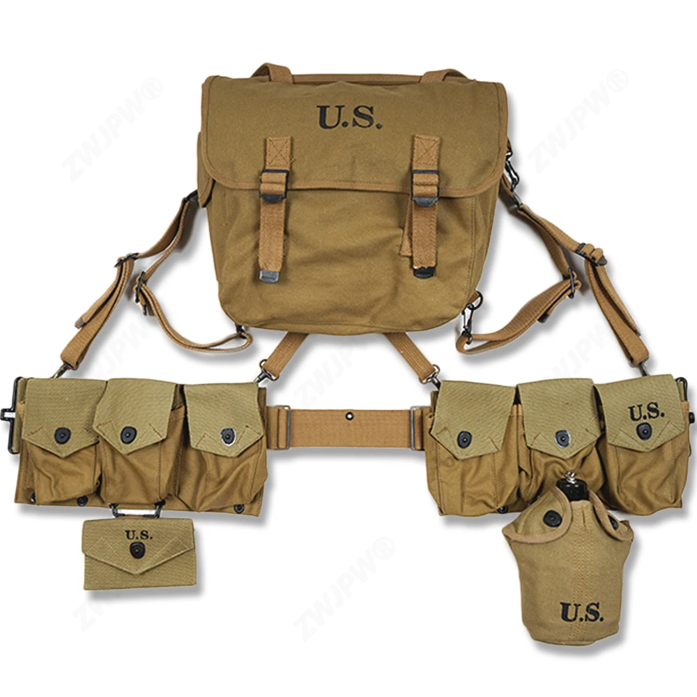 WWII WW2 US Army M1936 Haversack M36 Musette Field Military Hunting Climbing Camping BackPack Equipment Conbination 2