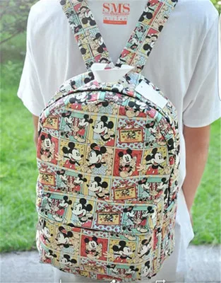Дисней Микки Маус мультфильм детский рюкзак сумка для школы tote Досуг начальной школы студенческая мода путешествия - Цвет: 1