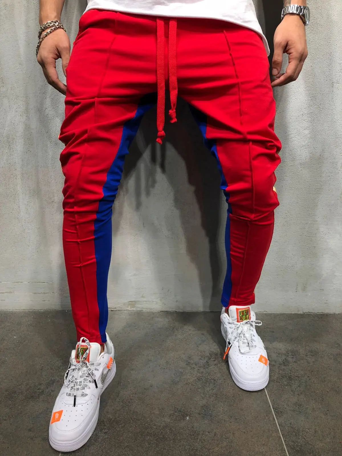 2018 Autumn New Men's Hip Hop Sweatpants Fitness Joggers Male Side Stripe High Street Long Trousers Harem Pants Sweatpant | Мужская