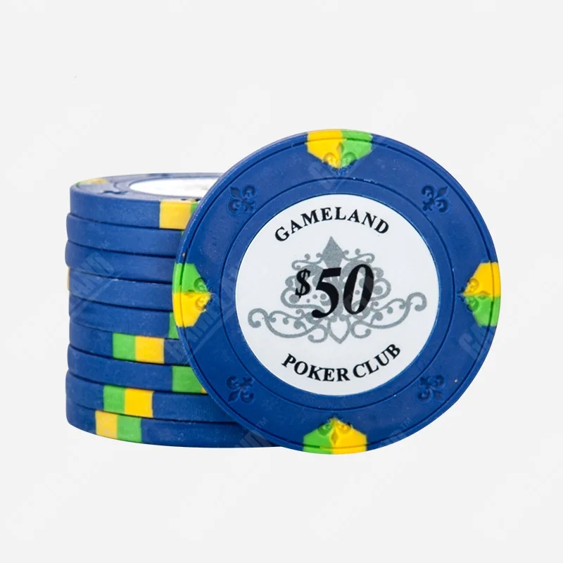 50 10 шт./лот Премиум глины фишки 14 г Monaco узор Высокое качество Texas hold'em Poker казино чип оптом - Цвет: 50