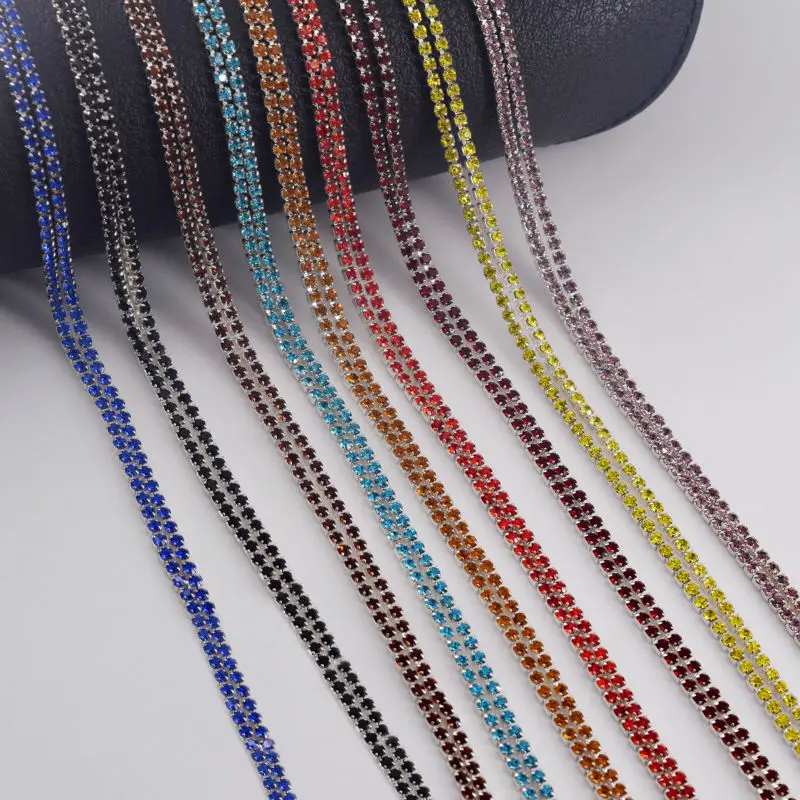 SS6 2 мм 10 ярдов сделай сам кристалл плотность стразы обрезка чашка цепь шитье