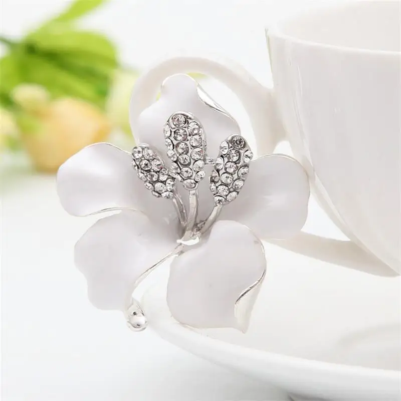 Meajoe модные стразы кристалл цветок лилии броши роза красный пять цветов