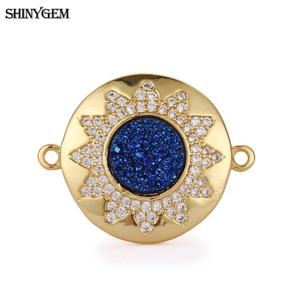 Подвески из драгоценных камней SHINYGEM соединители натуральной друзы с