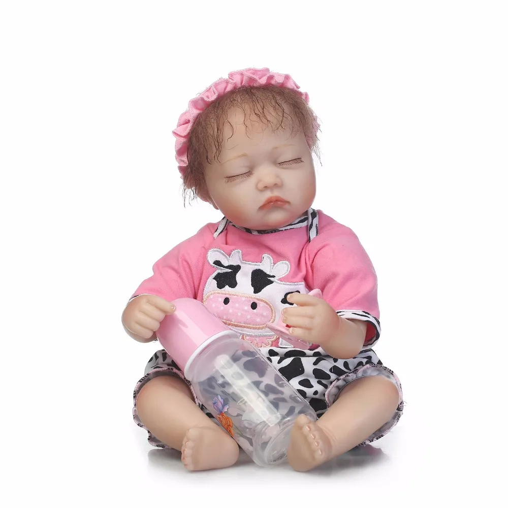 NPK55cm cotton body lifelike Newborn sleeping Girls Brinquedos Birthday Gift Vinyl Princess Dolls silicone reborn baby dolls | Игрушки и