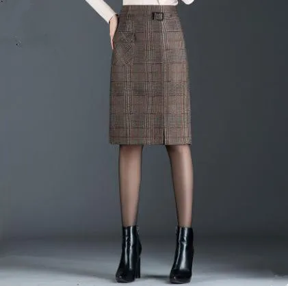 Женская Весенняя юбка в клетку с высокой талией | одежда