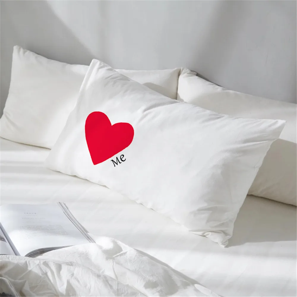 Красная подушка с милым принтом сердца чехол надписью LOVE для влюбленных подарок