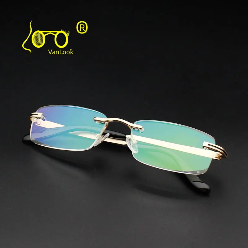 

Мужские очки для чтения без оправы Алмазной режущей кромкой + 1,00 1,50 2,00 2,50 3,00 3,50 4,00 автомобиль с антибликовым покрытием модные зрелище чехол б...