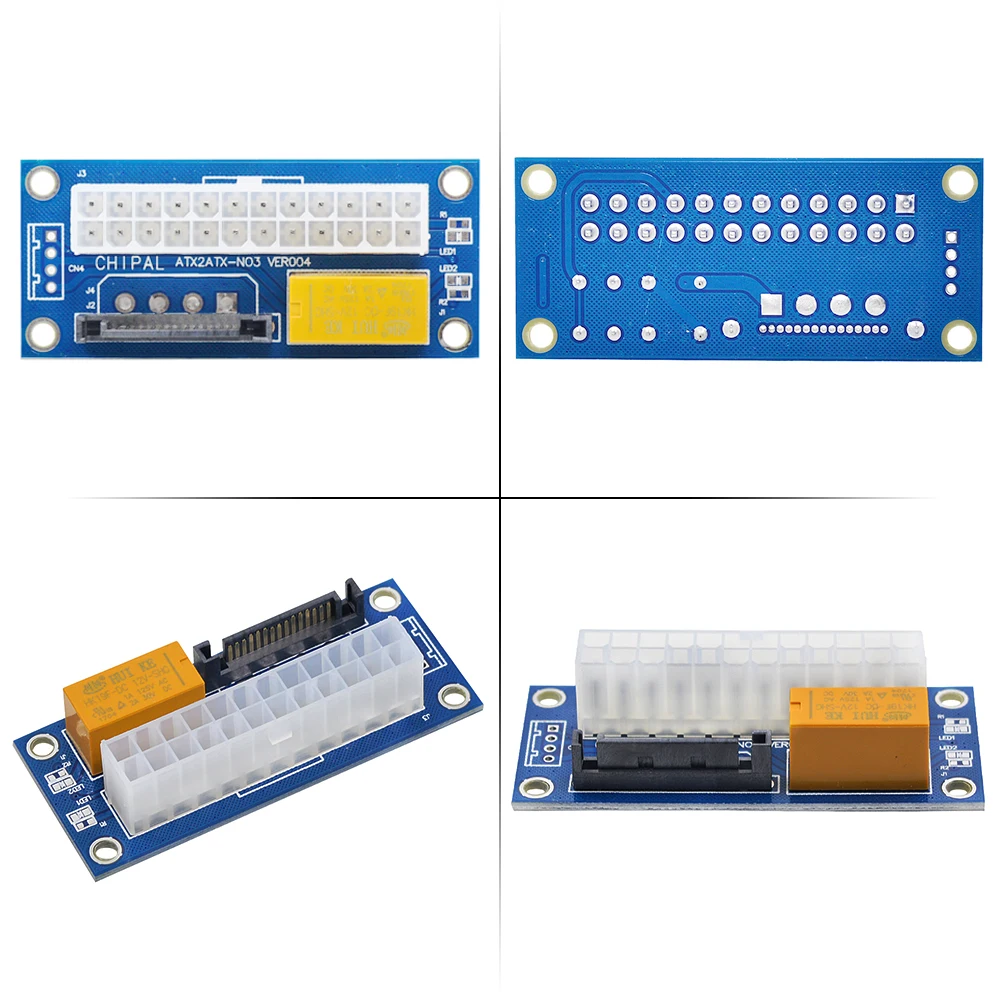 CHIPAL 24Pin на SATA 15Pin двойной PSU адаптер Molex источник питания синхронизация стартовый