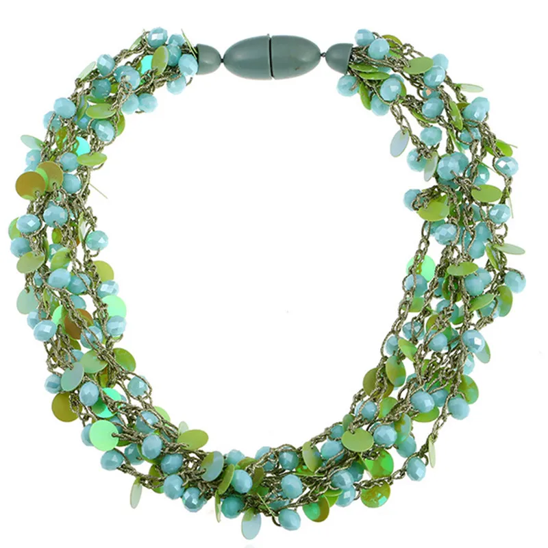 Sleepylady Boho блестки колье Цепочки и ожерелья Для женщин Collier Femme заявление ожерелье