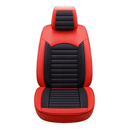 Black Red Standard Спереди и сзади) мультфильм кожаный универсальное автокресло крышка для Toyota Corolla Camry Rav4 Auris Prius Yalis Avensis внедорожник авто аксессуары - Название цвета: Black Red Standard