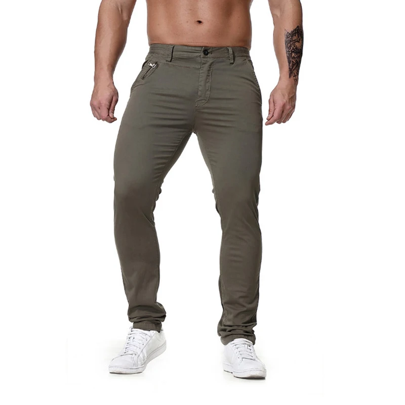 2019 новые Повседневное мужские брюки весна/лето/осень/зима Slim Fit Хлопок прямые