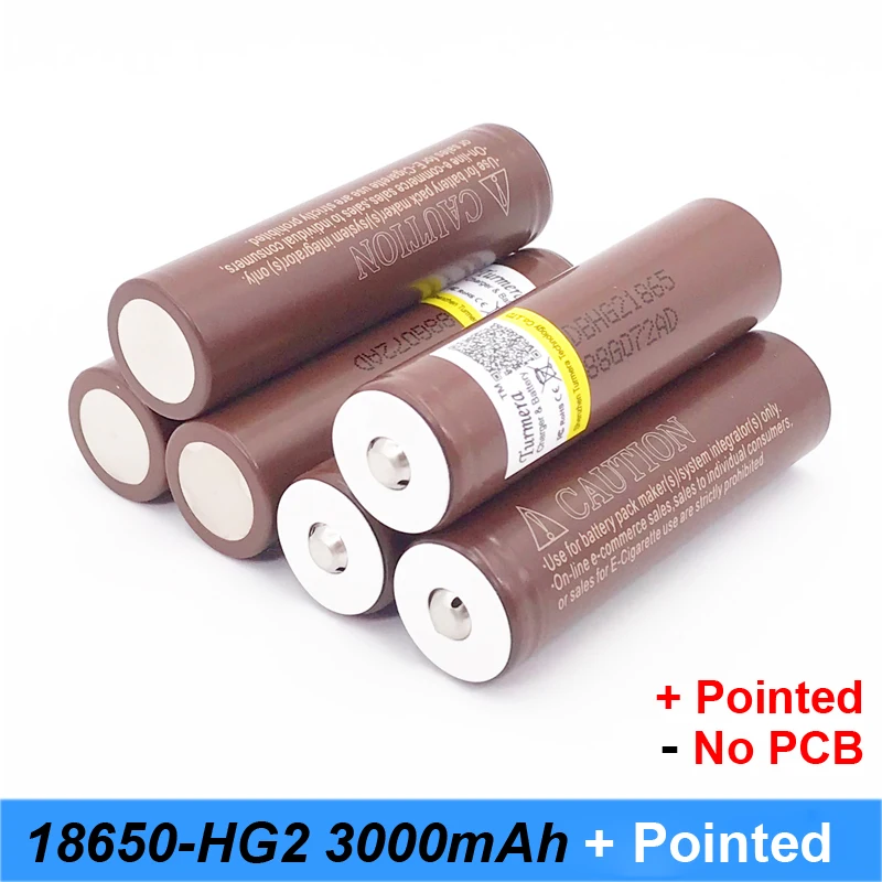 NEW HG2 18650+pointed 3000mah for flashlight electronic cigarette Rechargeable battery power high discharge 30Amps large current |