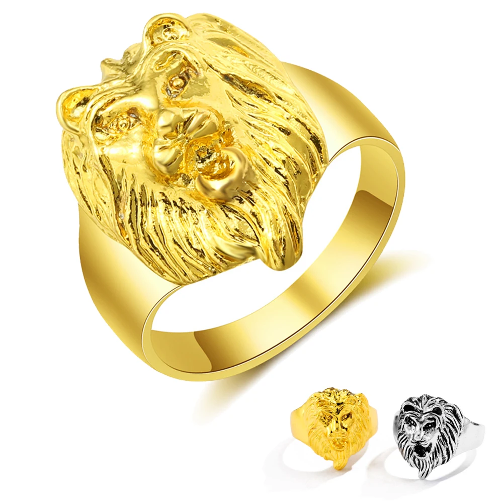 Новый дизайн хип хоп кольцо Лев для мужчин золото/серебро животных тотемные